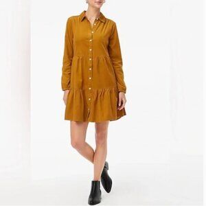 J. Crew Factory Corduroy Collared Mini Shirtdress
